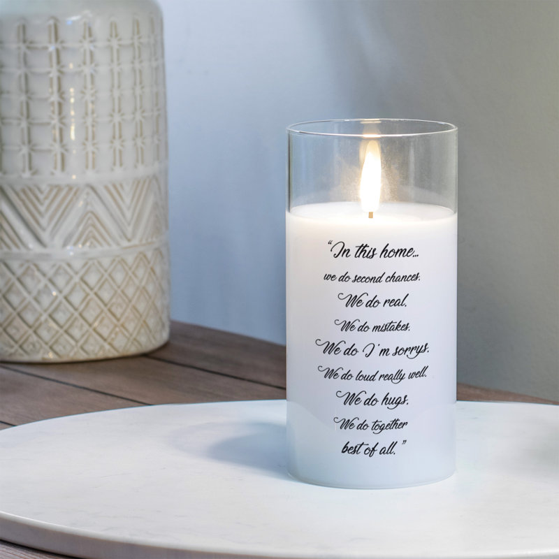 Flameless Jar Candle with Glass Holder