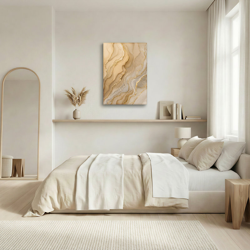Marbre doré, art mural sur toile, ensemble de 1, Wrapped Canvas, 48"H x 36"W