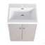 Meuble-lavabo autoportant 24 po avec lavabo en résine et 2 portes d'armoire à fermeture en douceur (emballage KD)-126528375