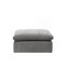 Canapé modulaire en lin gris avec repose-pieds