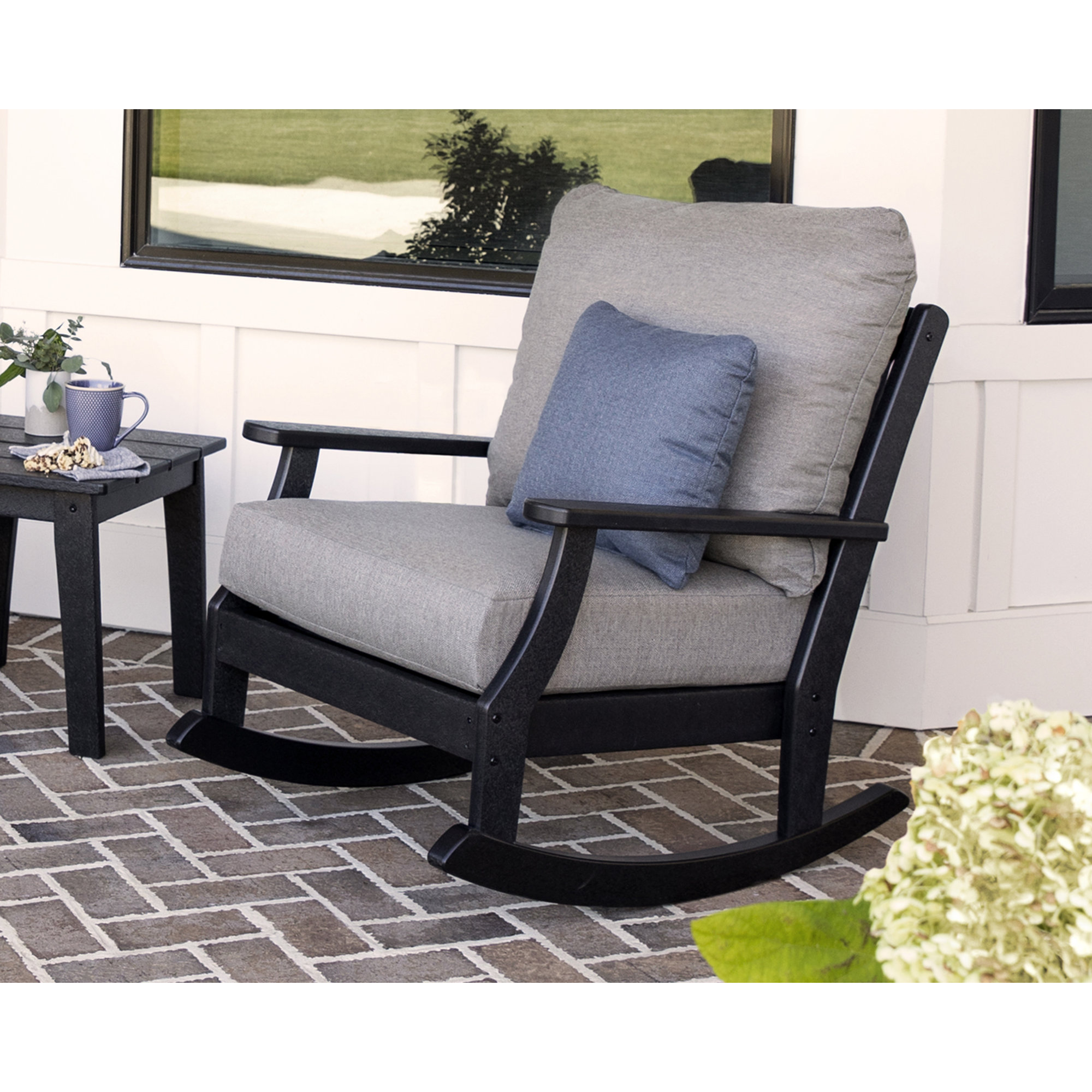 Braxton Deep Seating Rocking Chair, Grey Revolution®, Black