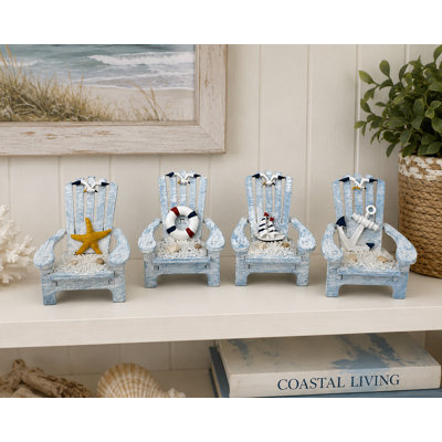 Ensemble de 4 figurines de chaises couvertes de sable assorties