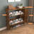 Shoe Storage Cabinet With 2 Flip Drawers, Freestanding Organizer With Metal Legs For Entryway, Narrow Shoe Rack Cabinet, Rustic Brown, Shoe Storage
