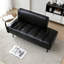 Banc de bout moderne de 55 po de large avec revêtement en similicuir et table d'appoint-1026361113