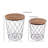 End Tables Set of 2 - Nesting Tables with Removable Wood Tops and Metal Basket Bases for Blanket Storage - Round Side Furniture for Living Room, Bedroom, or Home Office 