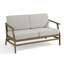 Causeuse d'extérieur en bois de teck avec coussin et accoudoirs Clinkscales-114983541-114983538