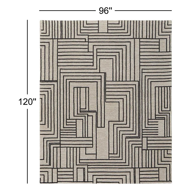 Gansett Modern Geometric, Tan/Brown Area Rug, Rectangle 8' x 10'