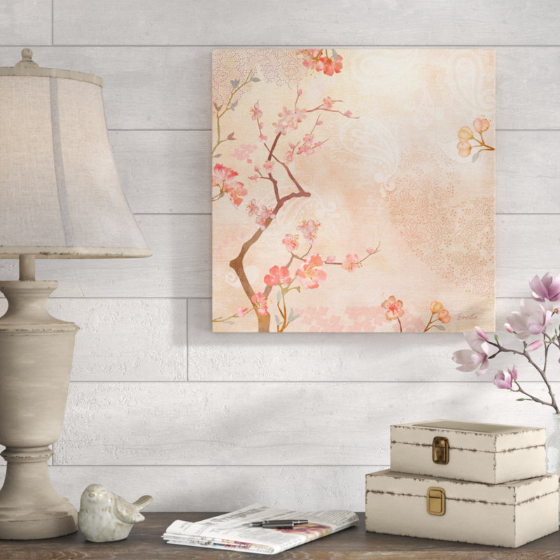 Sweet Cherry Blossoms VI by Evelia Designs - Wrapped Canvas Painting, 51cm H x 51cm W