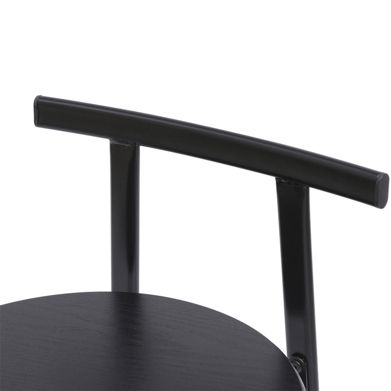 Ensemble de 3 tabourets de bar 27 "H 27" avec repose-pieds et chaises de cuisine modernes pour comptoir, Noir