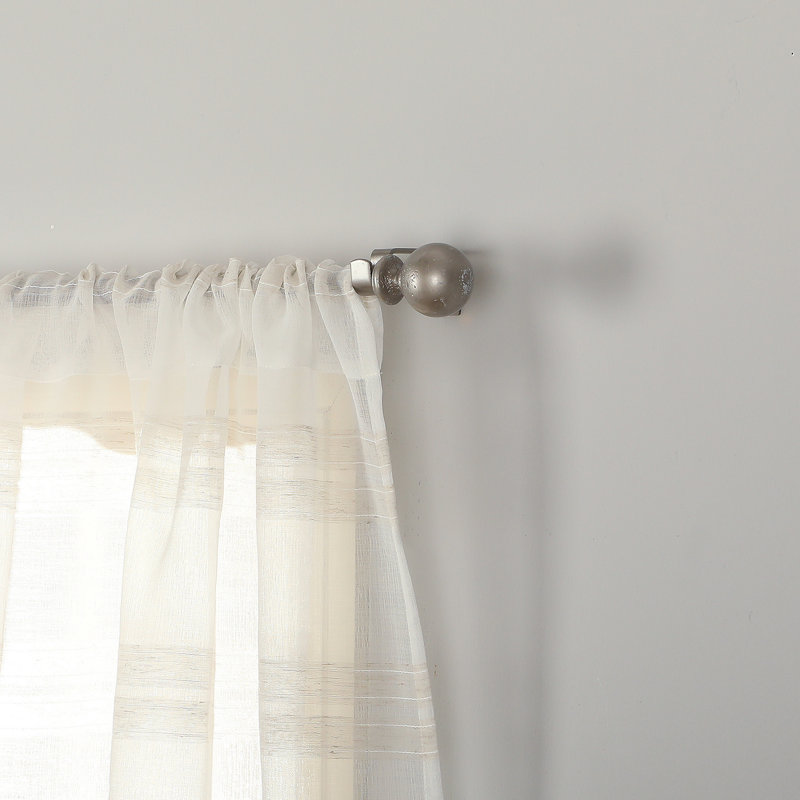 Keyonah Striped Sheer Curtains Pair