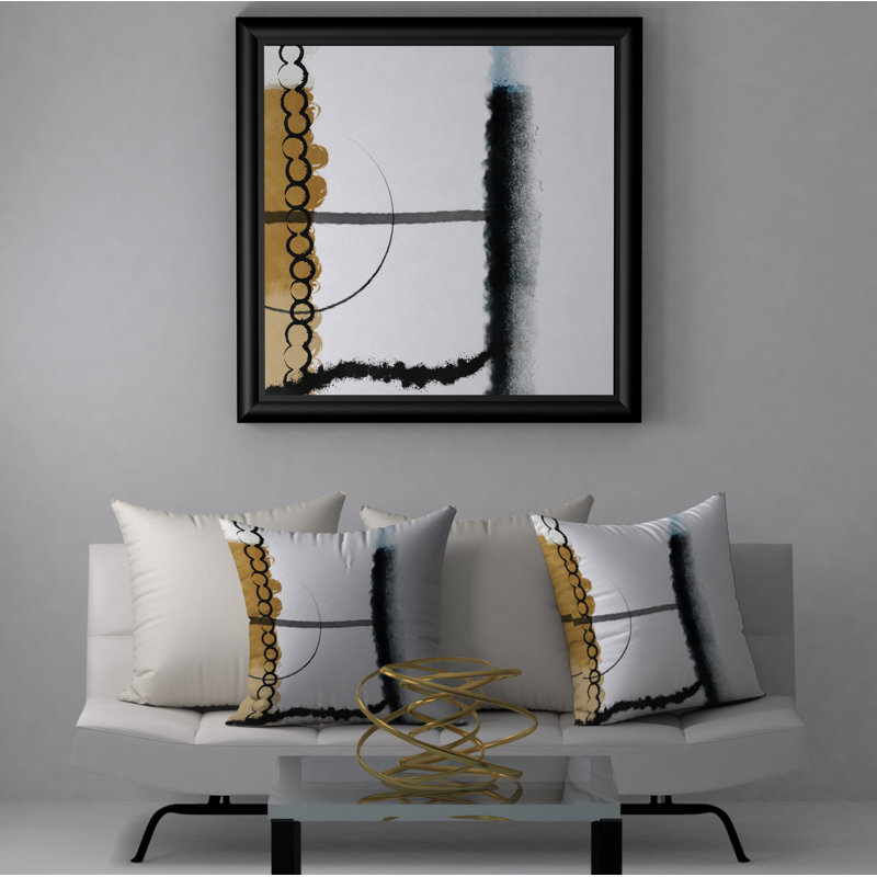 Abstract Throw Pillow, 18" H x 18" W
