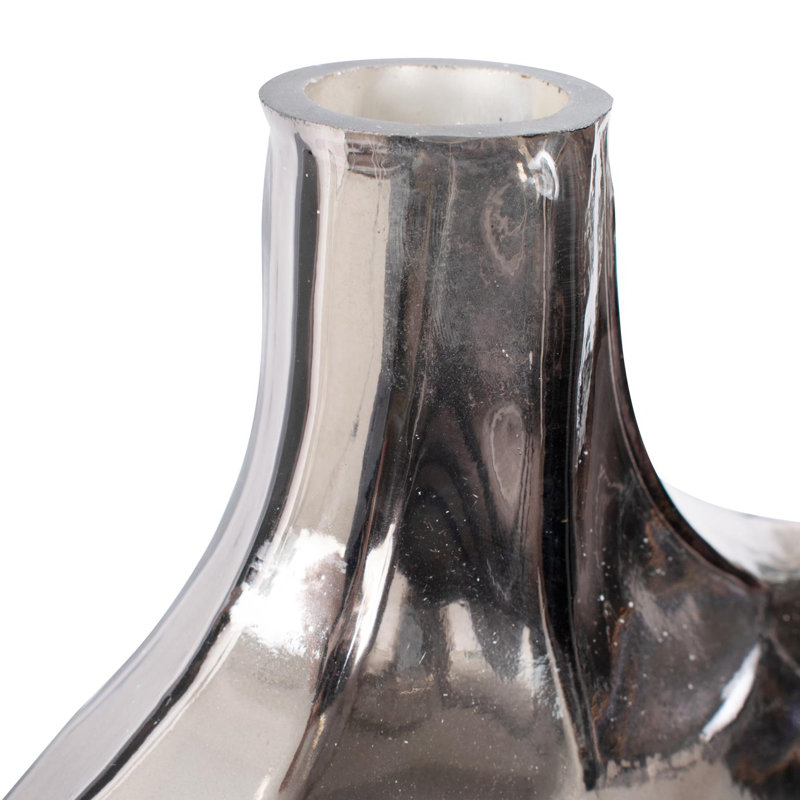 Vase en argent poli Advik - court, 12"