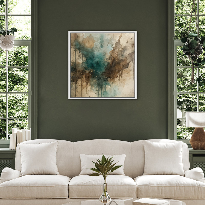 Reproduction d'art encadrée sur toile encadrée pour décoration de salon, H 24,8 po x l 24,8 po, Blanc