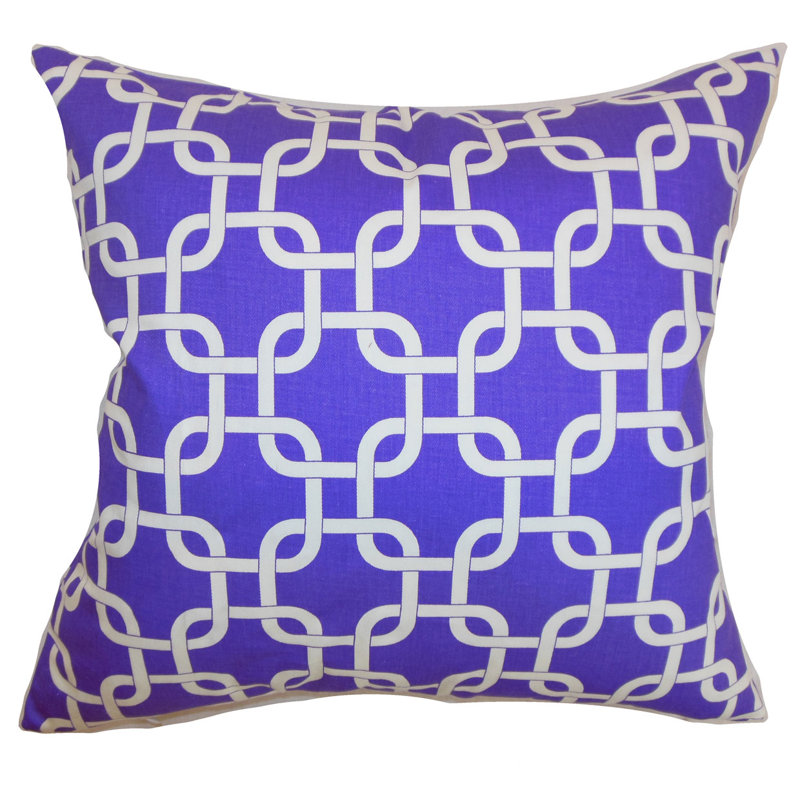 Taie décorative Qishn, Européen, Mauve / Blanc