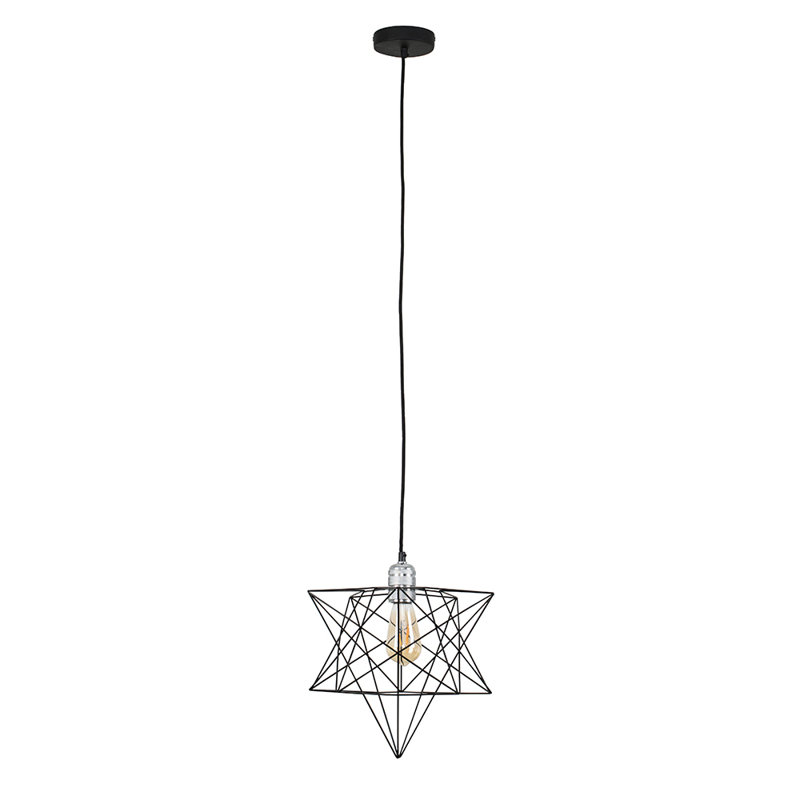 Baden 1 - Light Geometric Pendant, Black, Matt Black, No