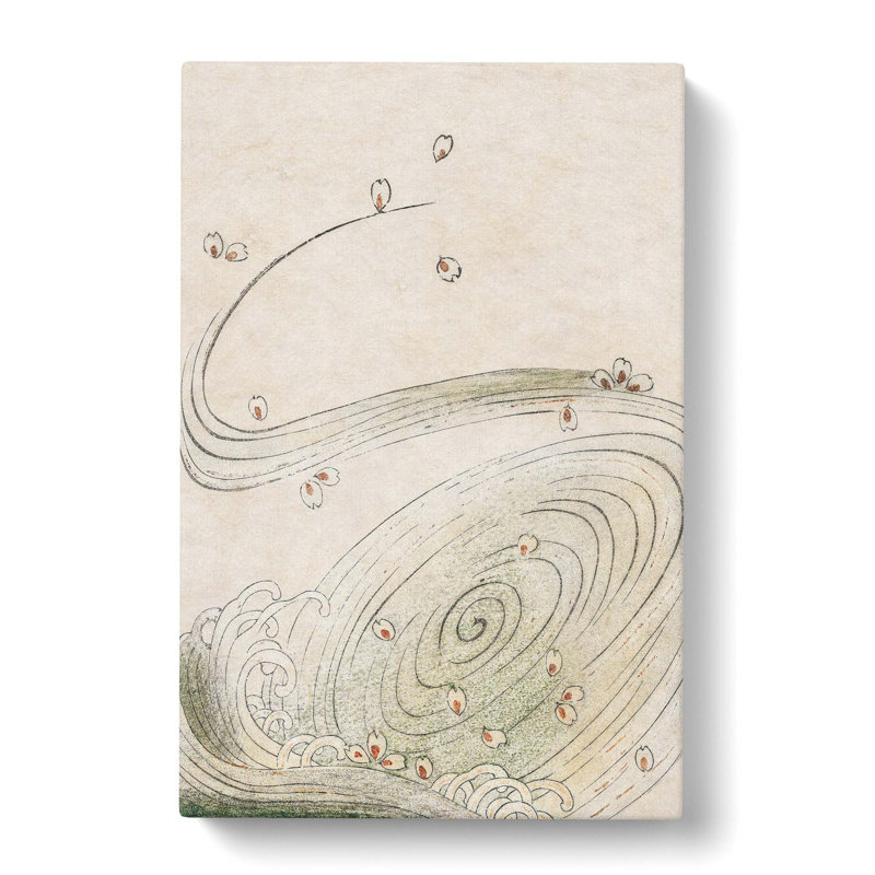 Wave Illustration by Watanabe Seitei - Wrapped Canvas Painting, 60cm H x 40cm W x 3cm D