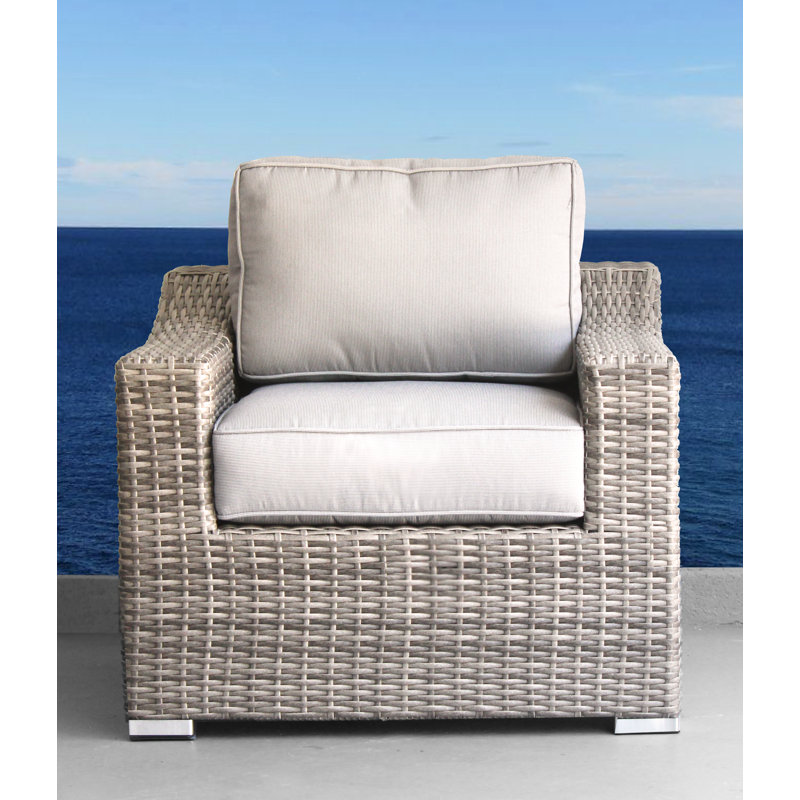 Chaise de patio avec coussins Jahidur, Mélange de gris, Blanc