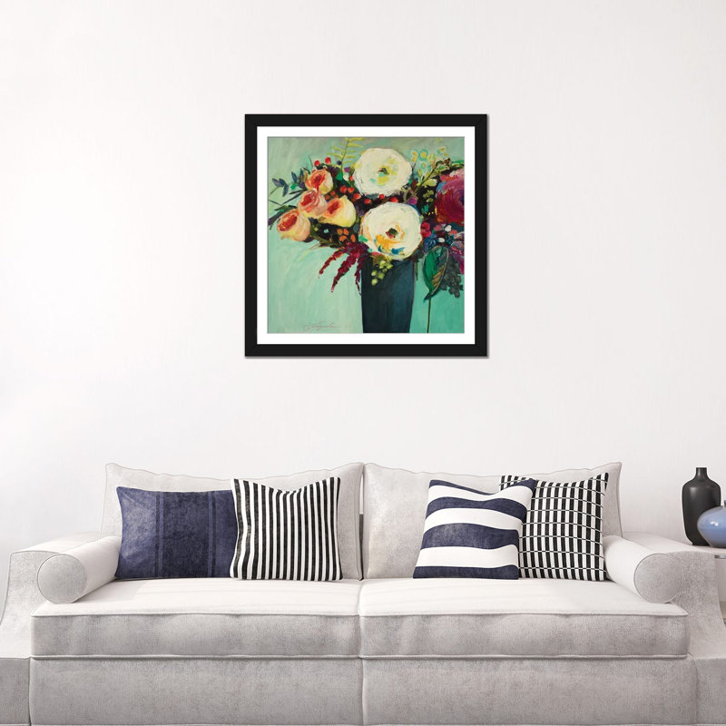«Ode to Summer IX» par Jacqueline Brewer - reproduction d'art sur toile tendue, Papier d'art encadré noir, Blanc