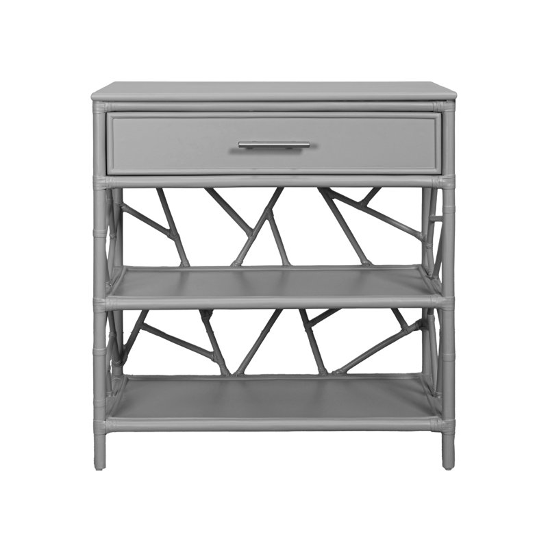 End Table with Storage, Light Gray