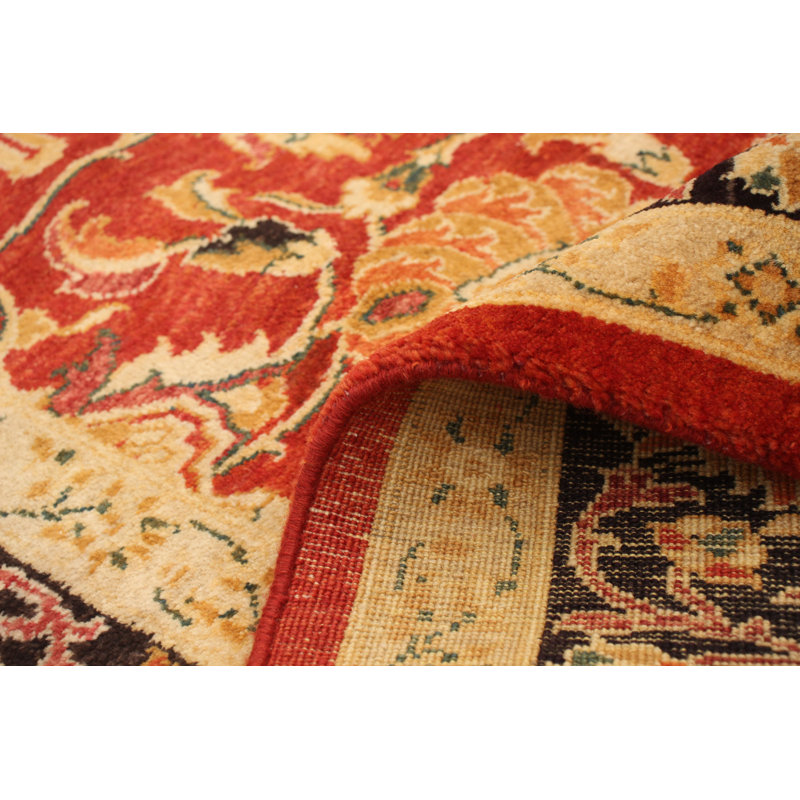 Tapis décoratif en laine noué à la main de conception unique 6 pi 1 po x 9 pi Diahanna New Age