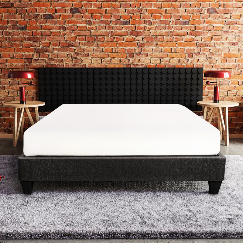 Moderne 14 po Lit plateforme pour lit simple TG: sommier tapissier gris foncé