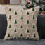 Housses de coussin de Noël 18 x 18, ensemble de 2 housses de coussin d'arbre de Noël double beige, décorations de Noël en fausse fourrure moelleuse pour Noël