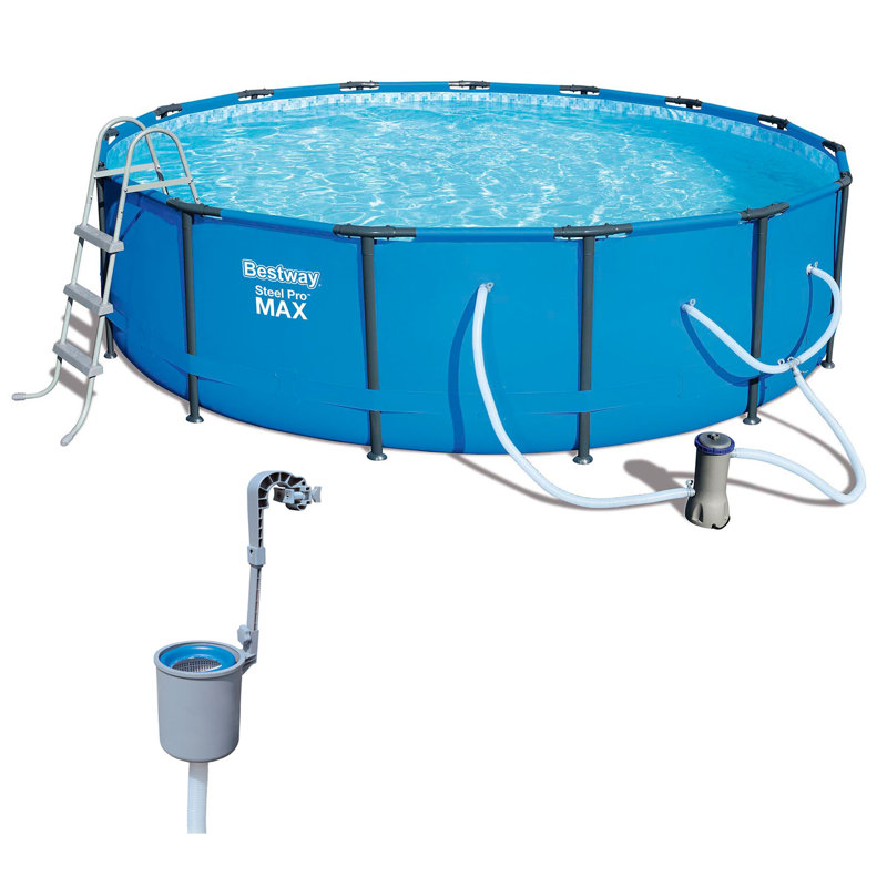 Bestway Oval Frame Set Pool 42 H x 180 W x 180 L , with Pump Included