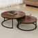 Carbon Steel Nesting Coffee Tables Set - Round Extendable Design with Durable Panel for Living Rooms