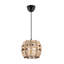 Élégant lustre en bois avec câble réglable, couleur chameau, 23,6 po x 23,6 po x 23,6 po | Certifié CE, douille E27 (40 W maximum) | Luminaire élégant pour le décor du salon, de la salle à manger et du vestibule