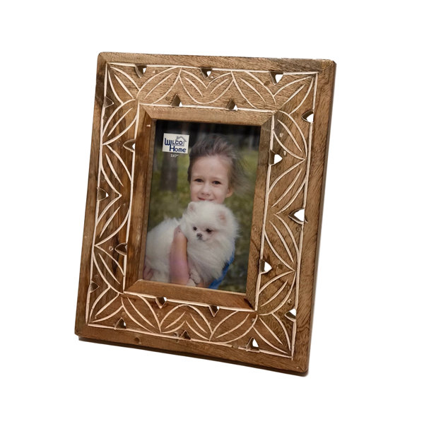 Wooden Photo Frames / Available in 2 Sizes or as a Set / Contrast  Dual-coloured Stripy Photo Frames With Zig-zag Lines / Gift for New Home 