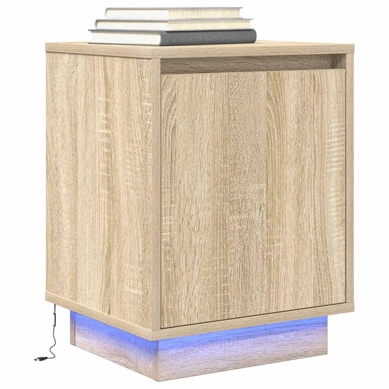 Daphane 38 cm W Bedside Table, Sonoma Oak