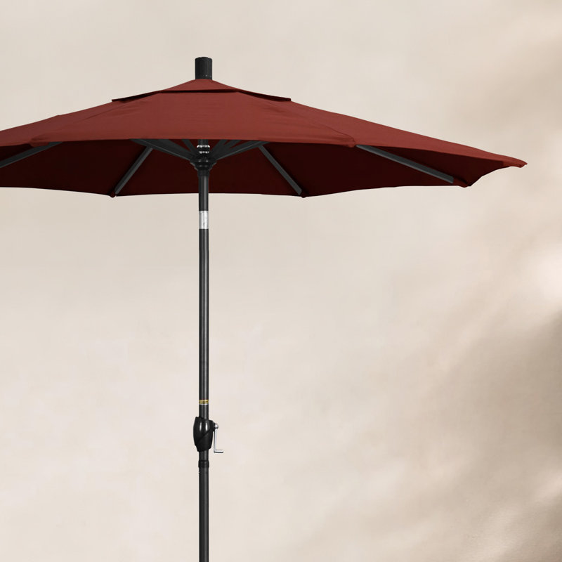 Parasol de marché 7,5', Oléfine, Noir, Terre cuite - oléfine