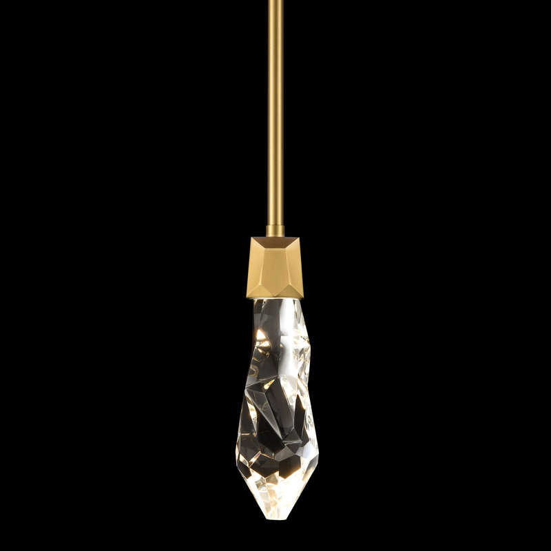 Angelus 1 - Light LED Single Pendant, Aged Brass