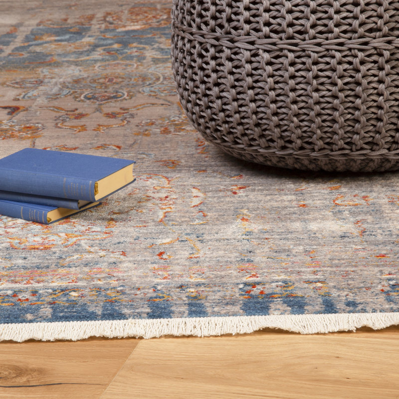 Laos Oriental Cross Woven Area Rug, Blue, Rectangle 160 x 230cm