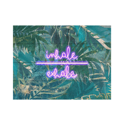 Sarah Manovski  Inhale Exhale Neon Jungle Landscape Wood Slat Art