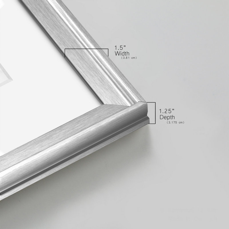 Kent Youngstrom - peinture encadrée, Papier avec cadre argenté, H 14,5 po x l 26,5 po x P 1,5 po, Blanc