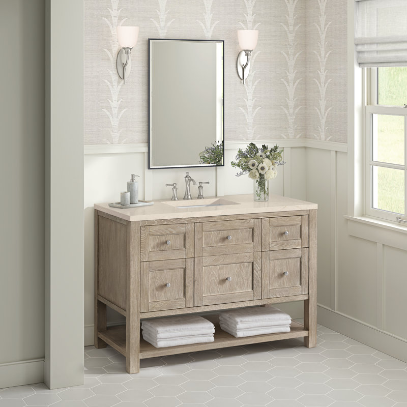 Breckenridge 48'' W Single Vanity, 8" Widespread, Lime Delight, Whitewashed Oak