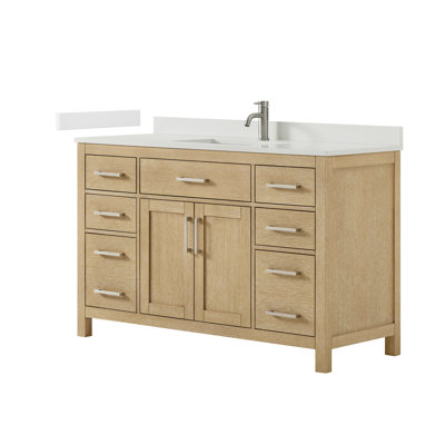 Beckett 54" Freestanding Single Bathroom Vanity with Cultured Marble Top