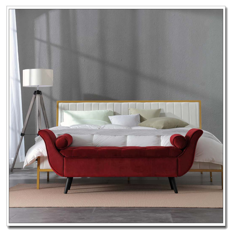 Banc de 65 pouces de long, Rouge