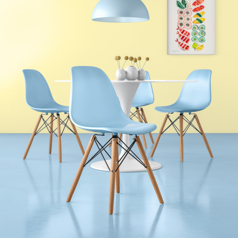 Solid Back Side Chair, Blue