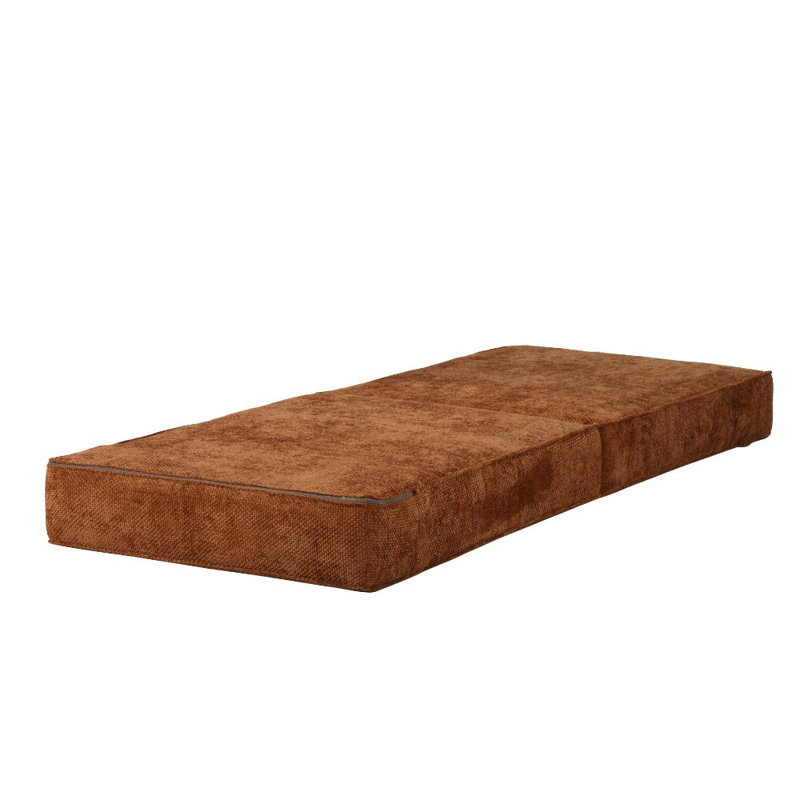 80cm Wide Velvet Rectangle Standard Ottoman, Orange