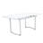 Rectangular Dining Table In High Gloss White Finish,Extendable dining table with Metal Legs