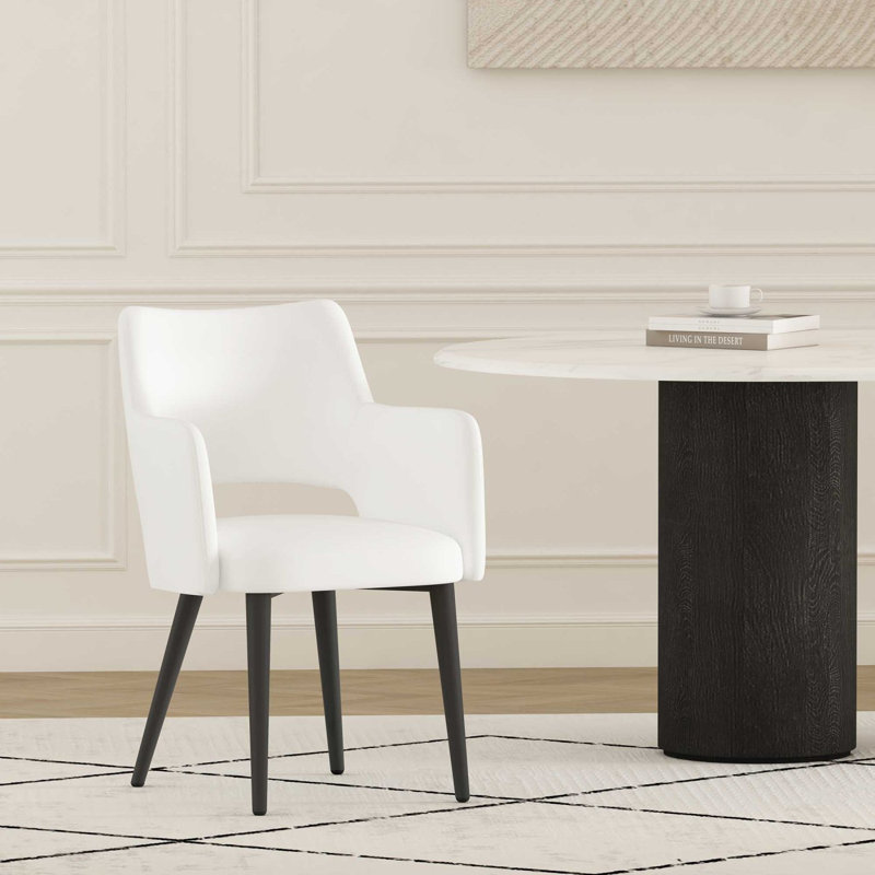 Fauteuil en cuir Tremont, Blanc