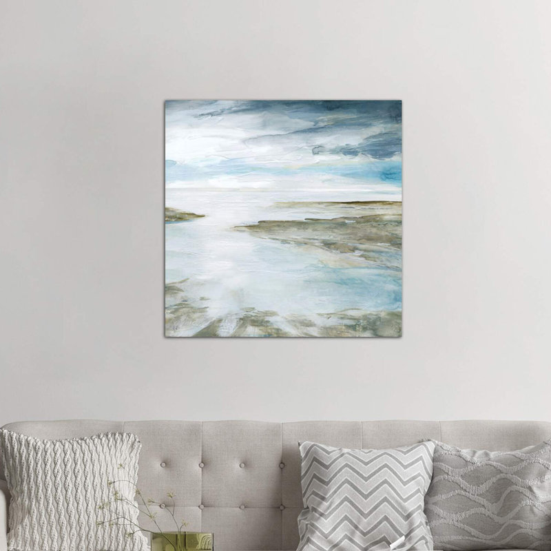 Shimmering Tides 1 Piece Wrapped Canvas Painting, 93.98 cm H x 93.98 cm W x 1.91 cm D