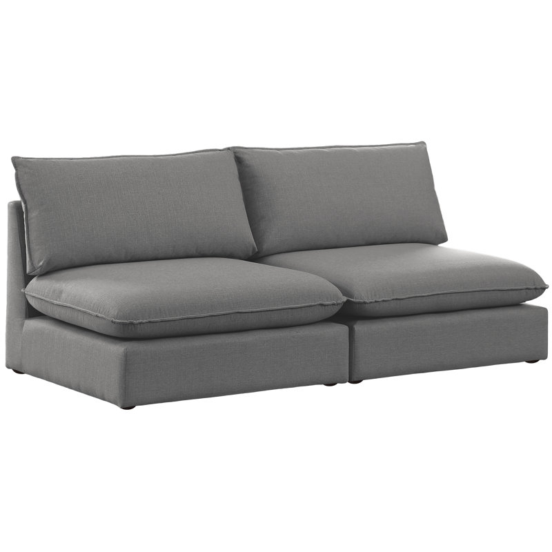 Canapé modulaire Tupman, Tissu gris texturé en lin