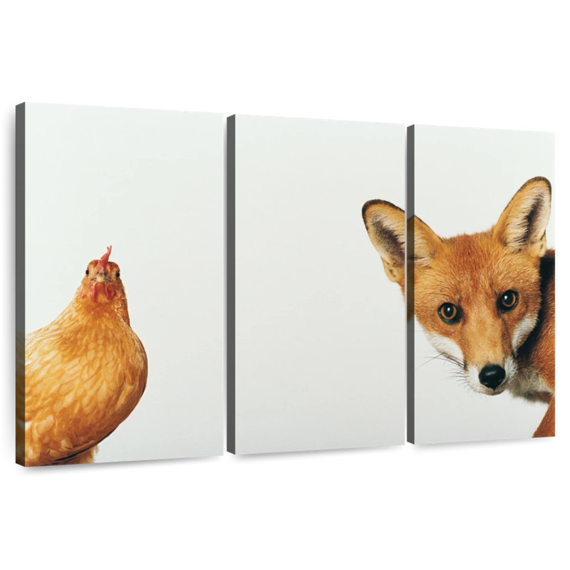 Brampt Chicken And Fox, 32" H x 50" W