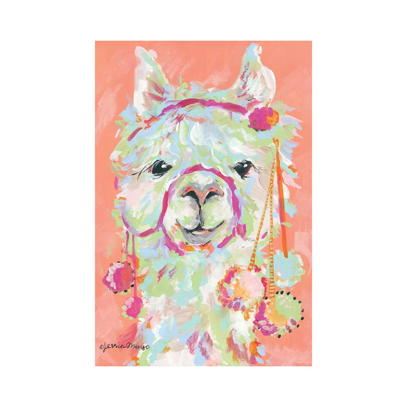 Llama Love by Jessica Mingo - Wrapped Canvas Gallery-Wrapped Canvas Giclée, 20.32 cm H x 30.48 cm W