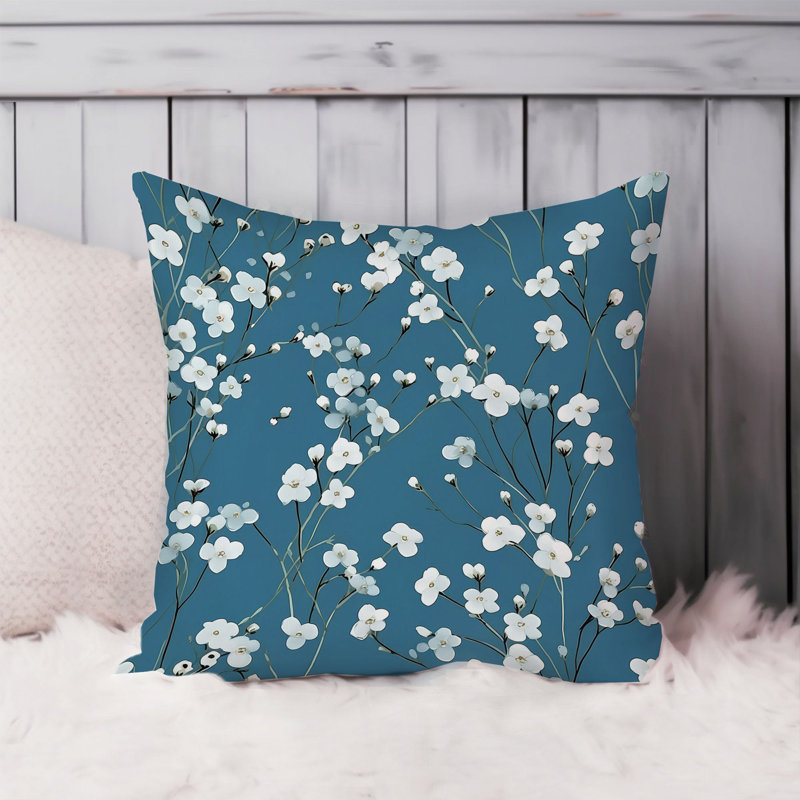 Floral White Flowers Pattern IV, 20"H x 20"W