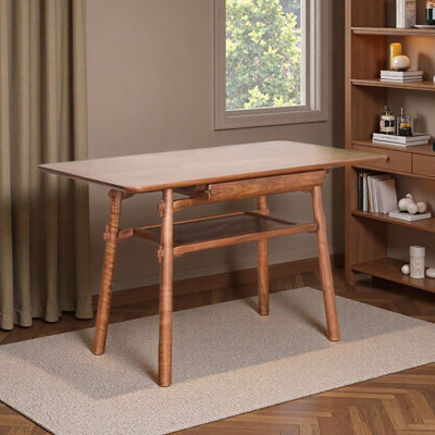 Practical Dark Brown Durable Walnut Writing Desk