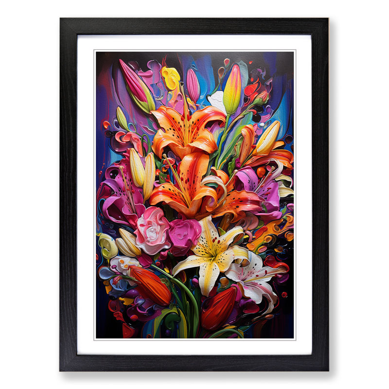 Single Picture Frame Print on Wood, 64cm H x 46cm W, Black Framed